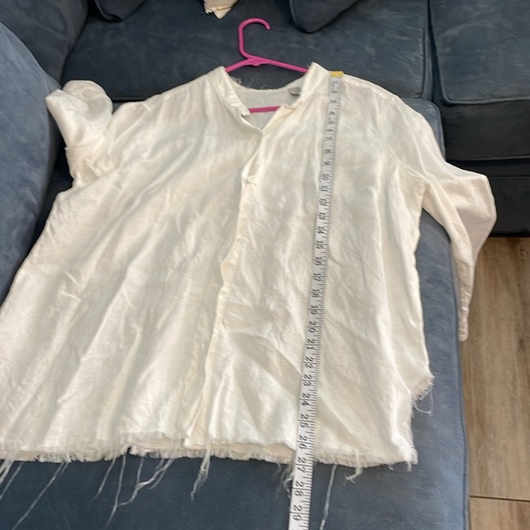 H&M white linen button up top size extra large - Picture 7 of 7